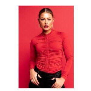 Rachel Parcell Ruby Ruched Top MED - Fits Size Small to Medium